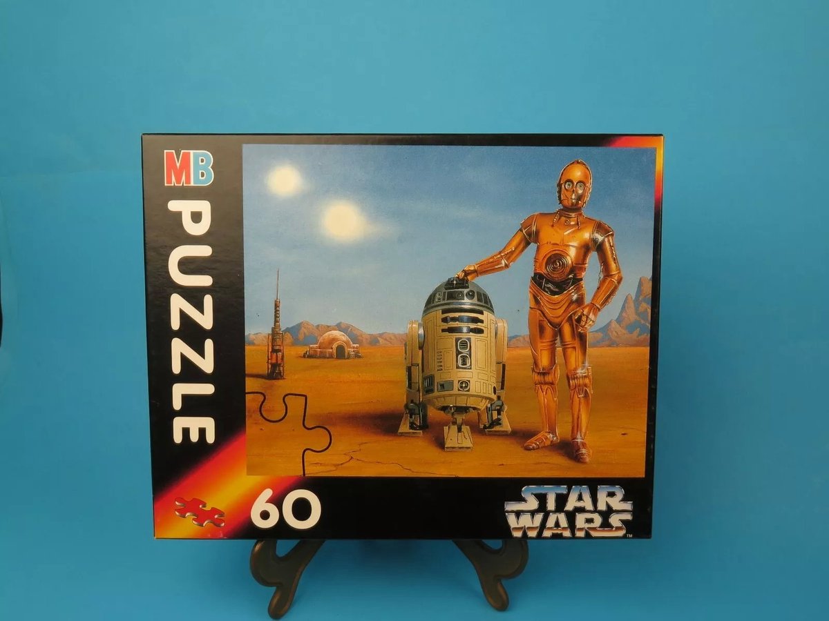 MB puzzel Star Wars Vintage R2-D2 en 3PO 1994 -60 stukjes