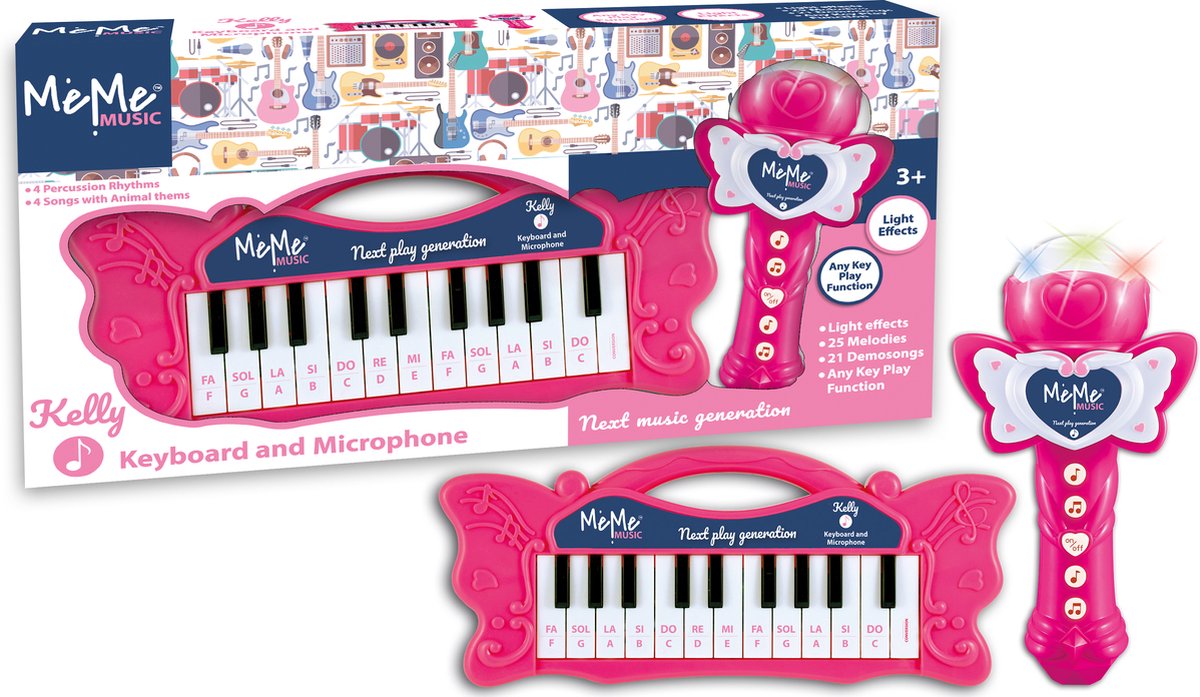 MeMe MeMe Toetsenbord 22 Toetsen en Microfoon Kelly