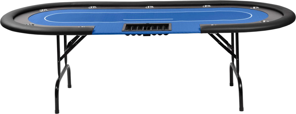 MEC Pokertafel Cashgame L blauw - 213 cm x 105 cm x 76 cm -2 tot 8 spelers
