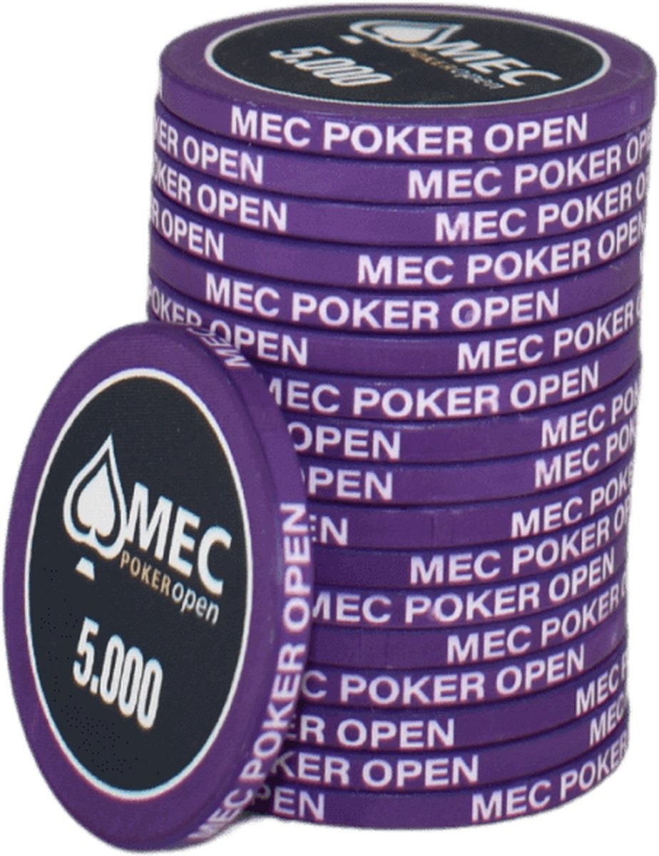 Poker Chips MEC Poker Open Toernooi 5000 Keramisch paars