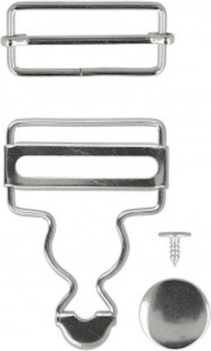 Gespen Voor Tuinbroeken 35 mm 2 stuks Zilver