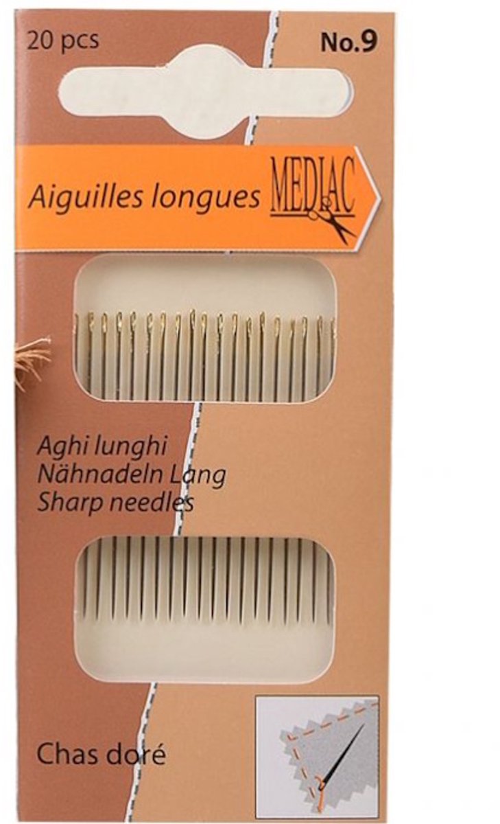 Lange handwerknaalden met Scherpe Punt Nr. 9 - 20 stuks