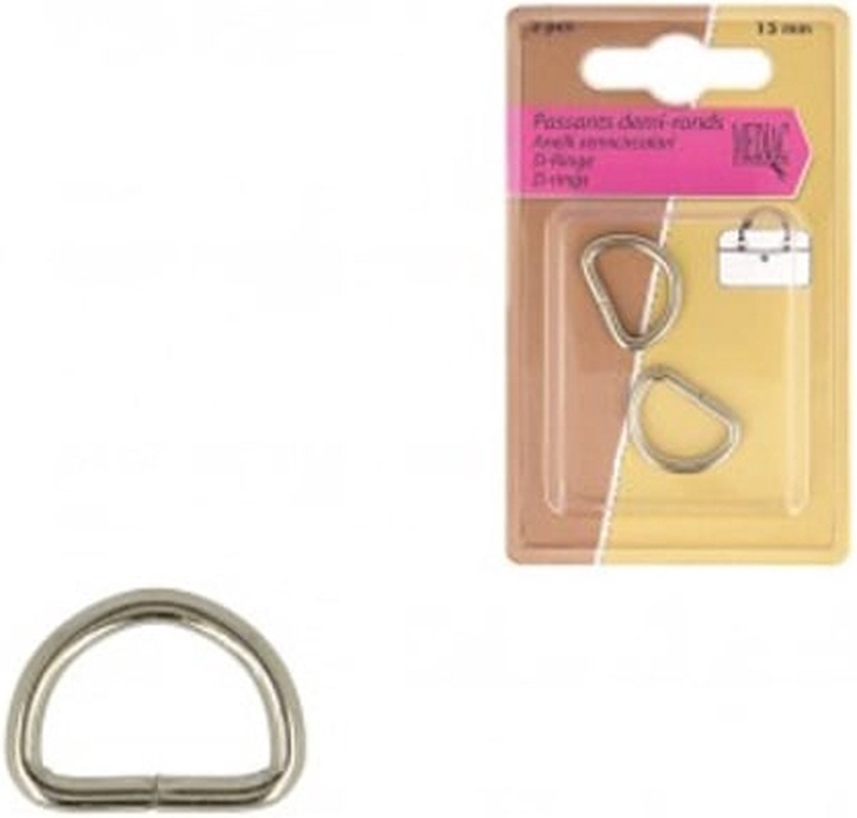 Metalen D Ringen Zilver 2 stuks 25 mm