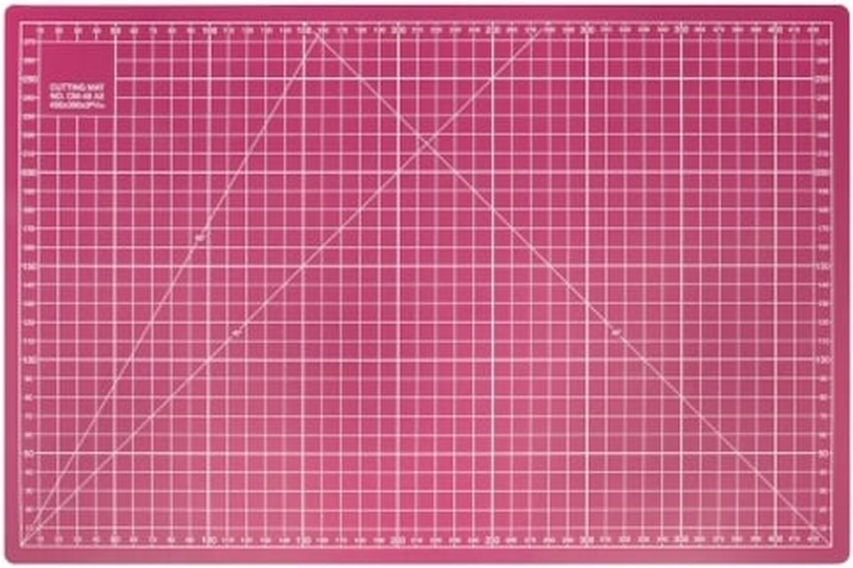 Snijmat 22 x 30 cm met schaalverdeling aan 2 kanten Fuchsia Roze