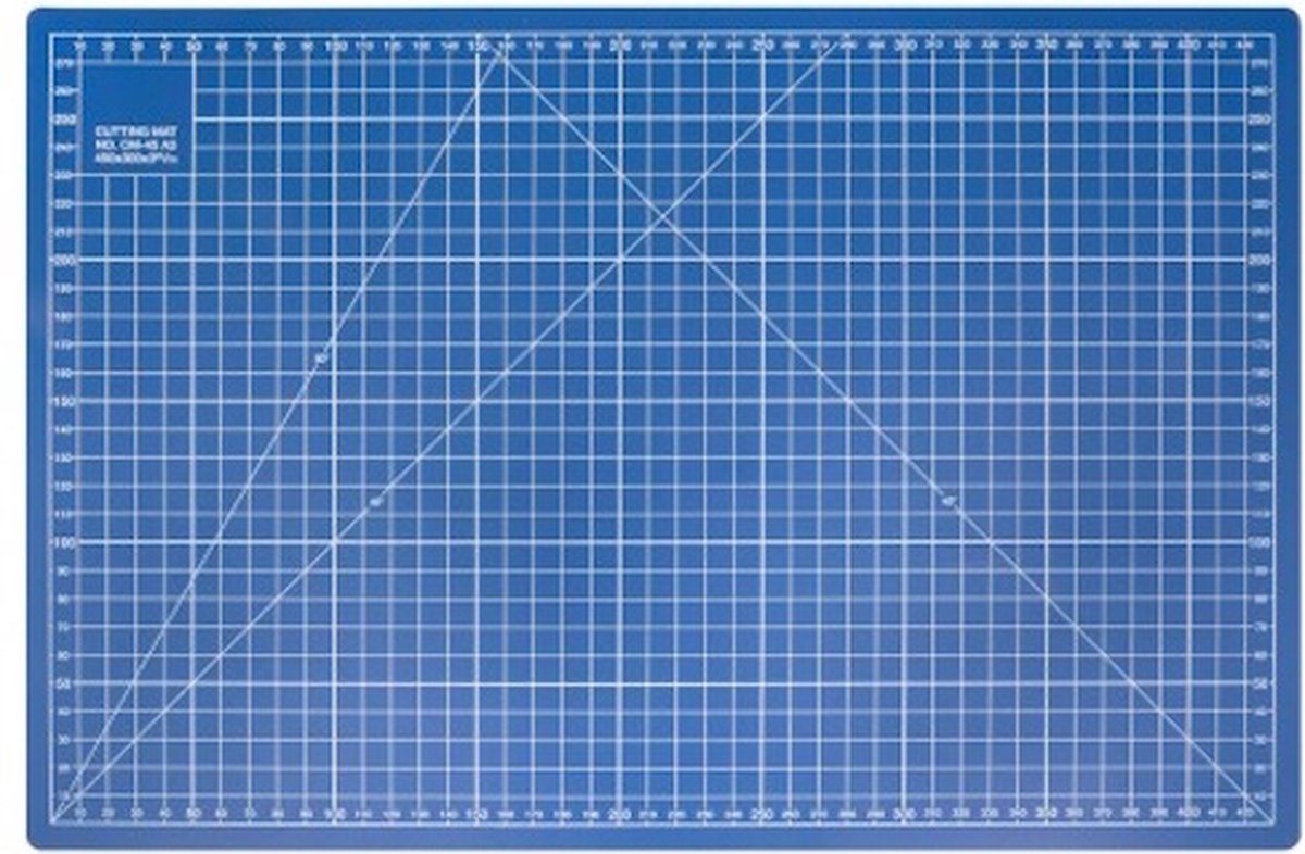 Snijmat 30 x 45 cm met schaalverdeling aan 2 kanten Blauw