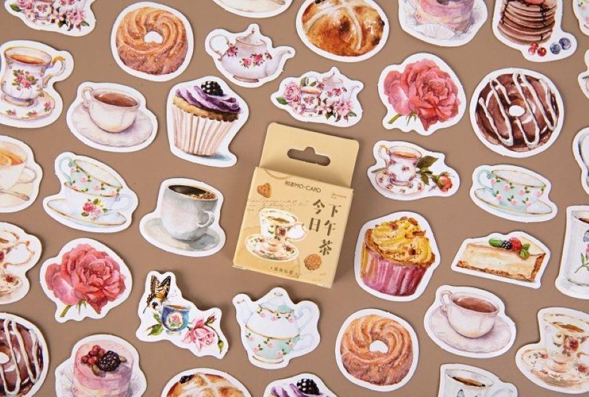 Set van 46 stickers - Tea, Coffe and Sweets