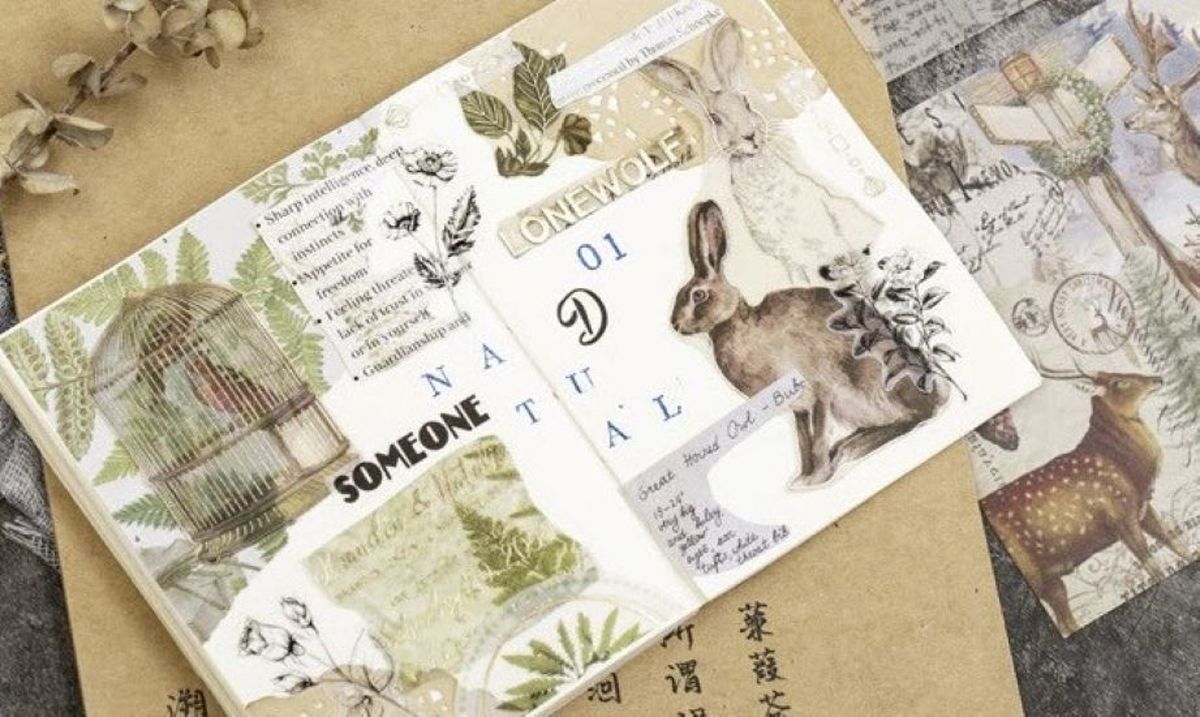 Stickerset 15 vellen - Nature - Vintage Stickers