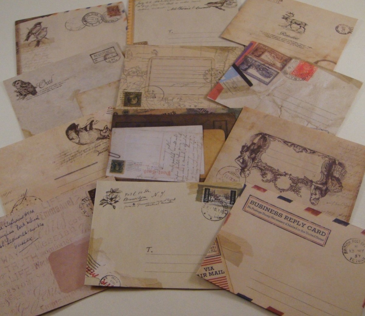 Vintage mini envelopjes - 12 stuks - Kleine envelopjes