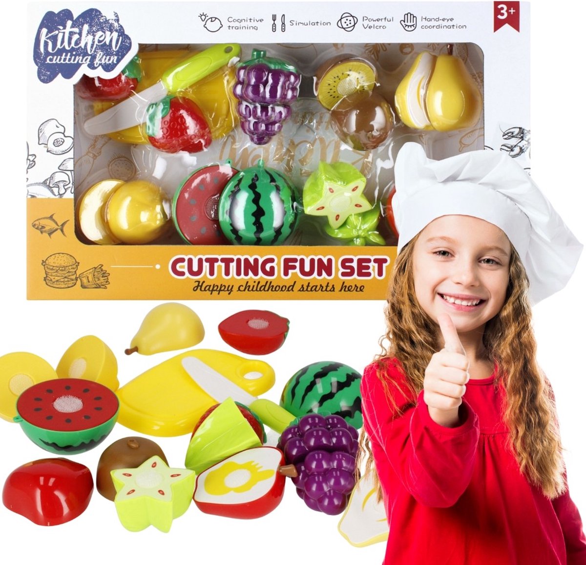 Fruit en Groenten om te Snijden, Keukenset 3+ MEGA CREATIVE