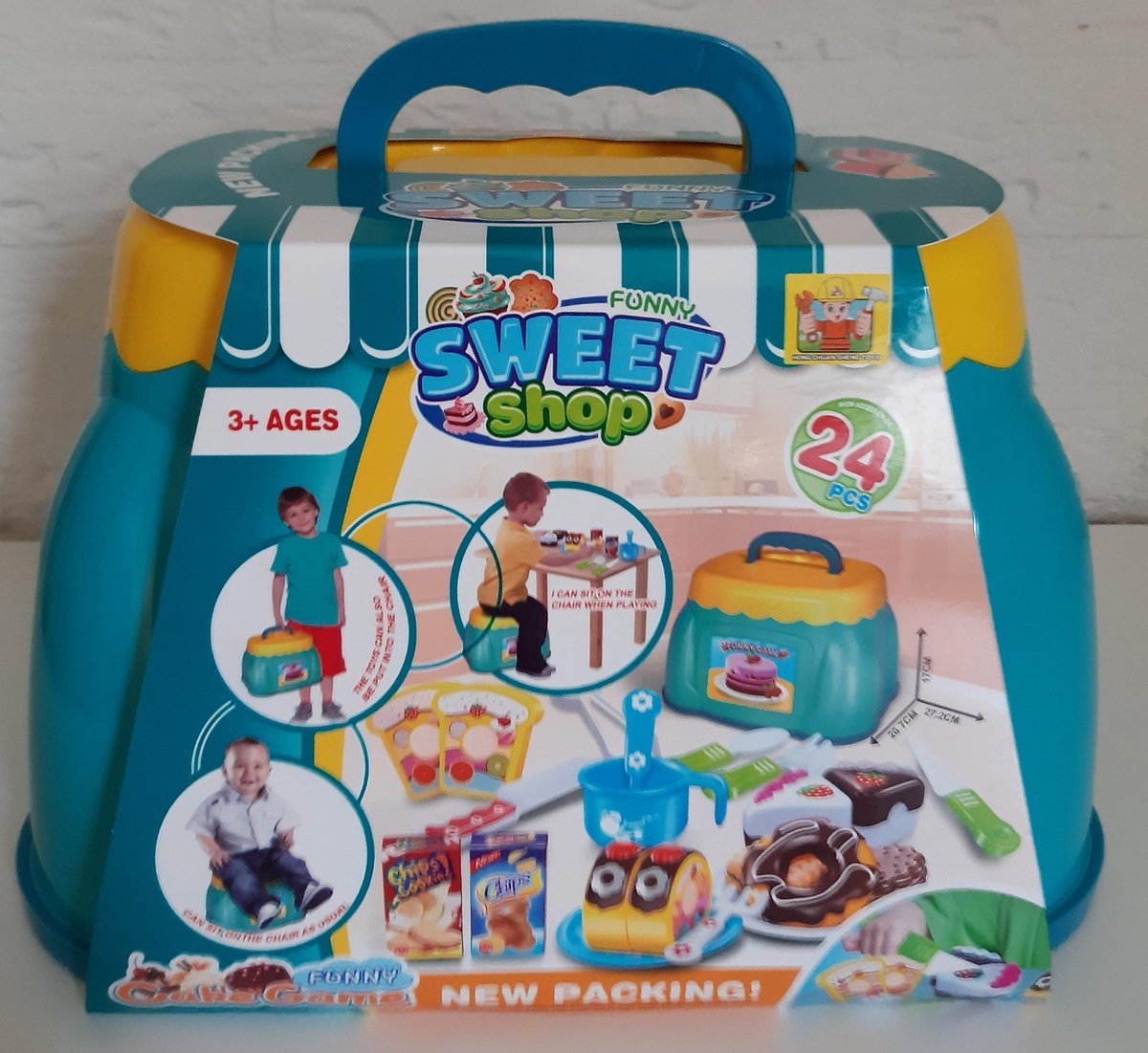 Funny Cake Game - Keukenset - 24 accessoires - Cake en Taart maken - In een koffer met handgreep