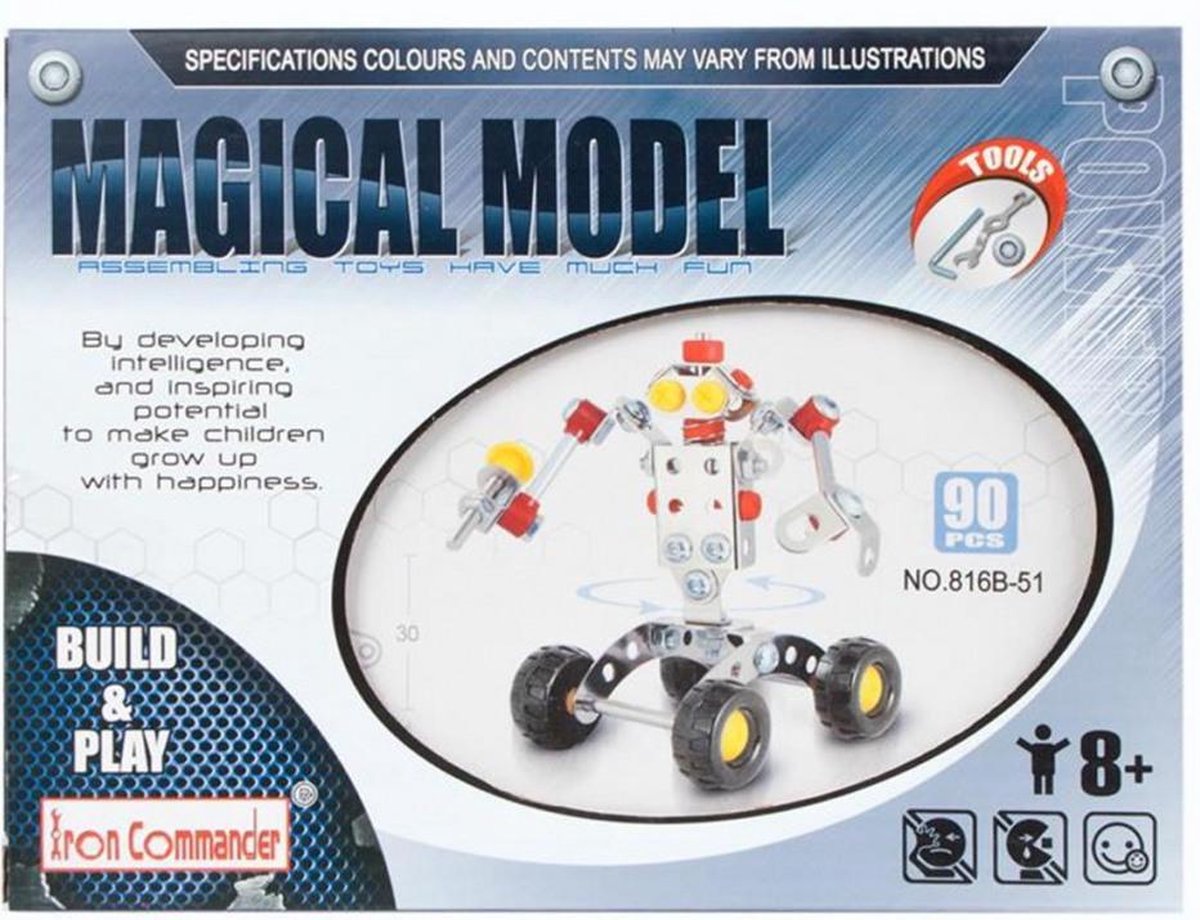 Mega Creative - Constructiespeelgoed - Bouw je eigen Race Wagen - 90 delig - vanaf 8 jaar - Bouwpakket