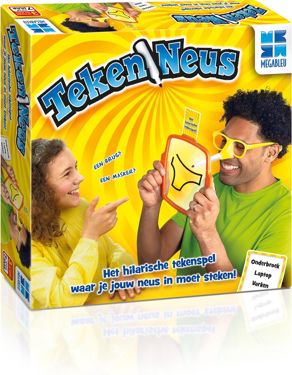 TekenNeus - Gezelschapspel - Familiespel - Met TekenNeus Bril en Uitwisbaar Bord