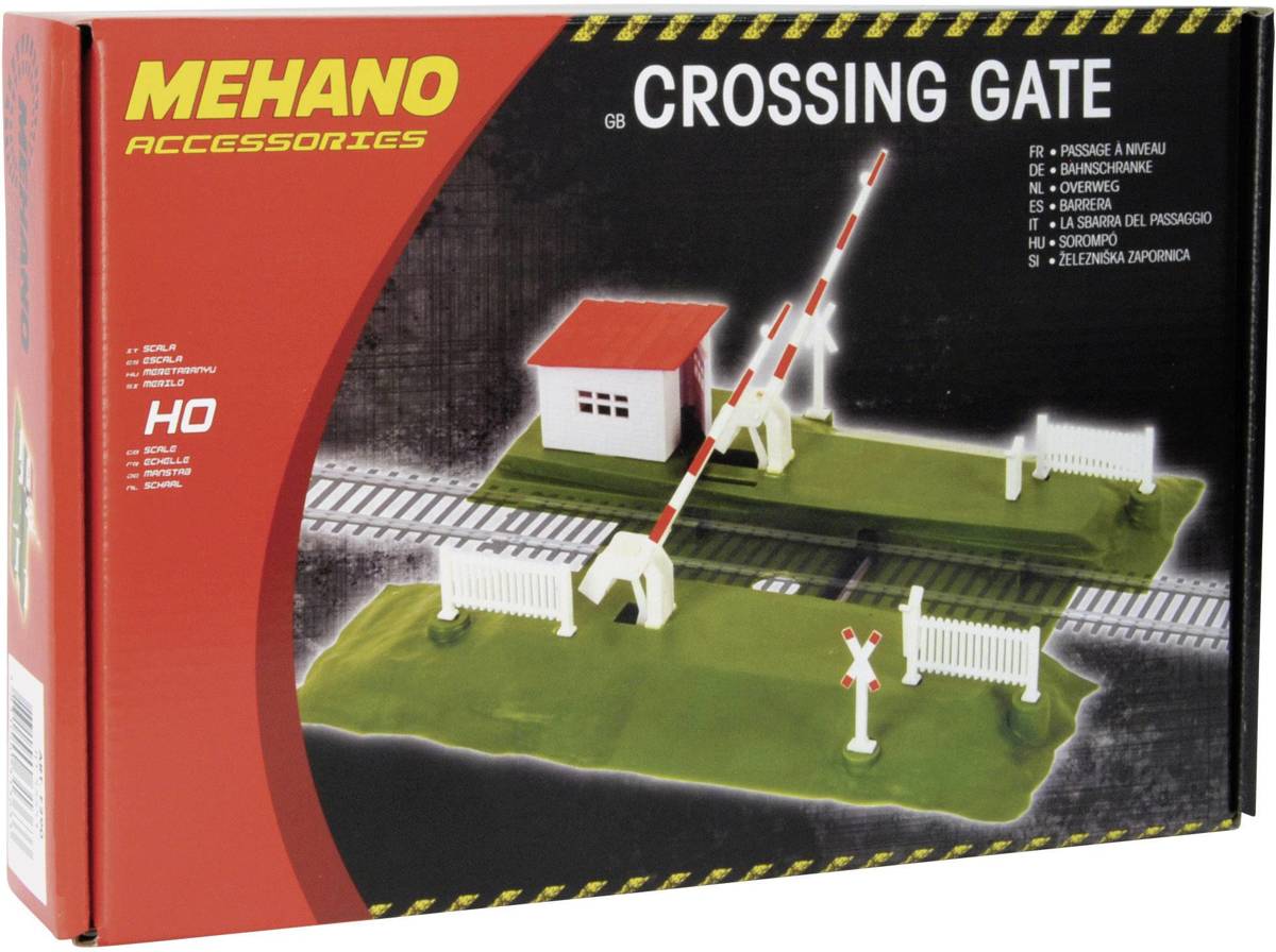 mehano spoorwegoverweg met slagbomen