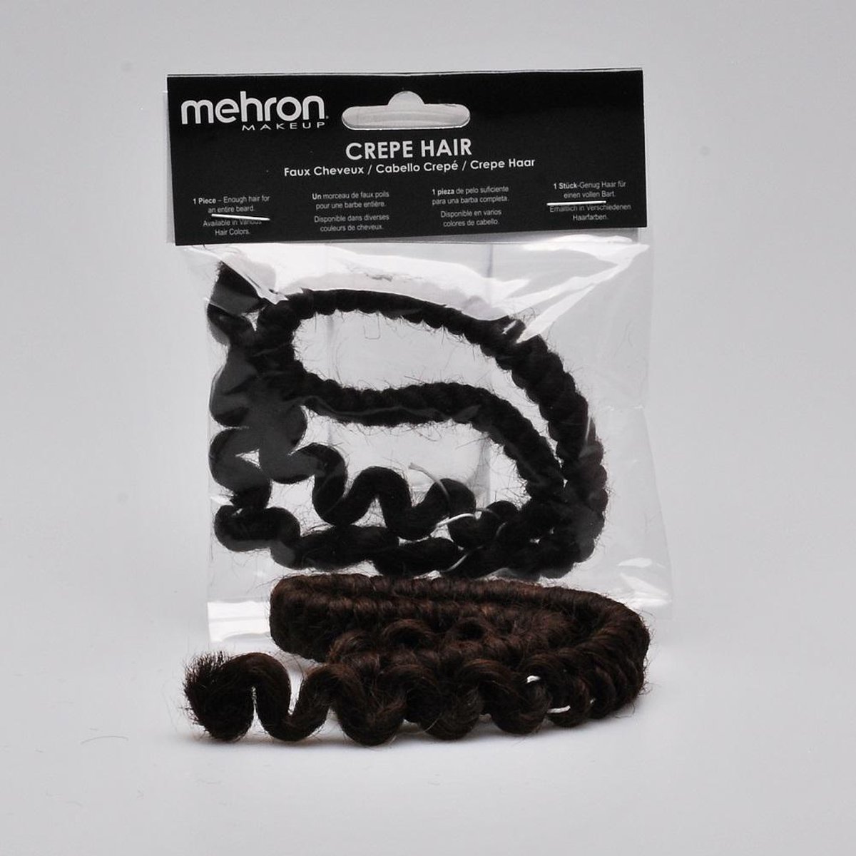 Crêpe haar voor het maken van valse baarden, bakkebaarden en snorren - Donkerbruin