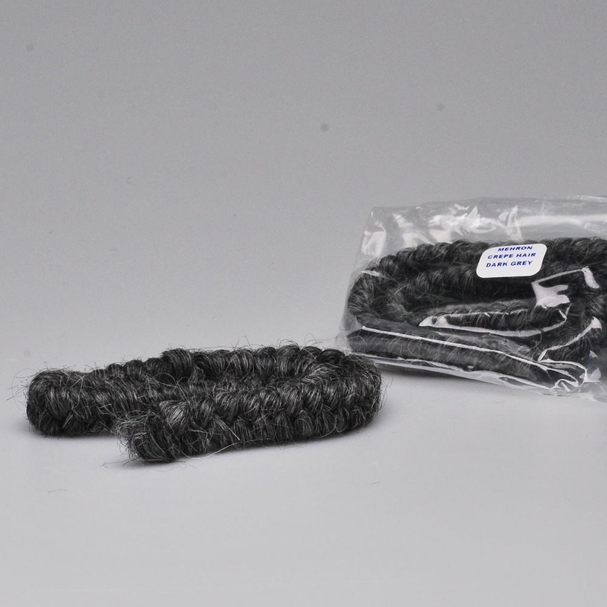 Crêpe haar voor het maken van valse baarden, bakkebaarden en snorren - Donkergrijs