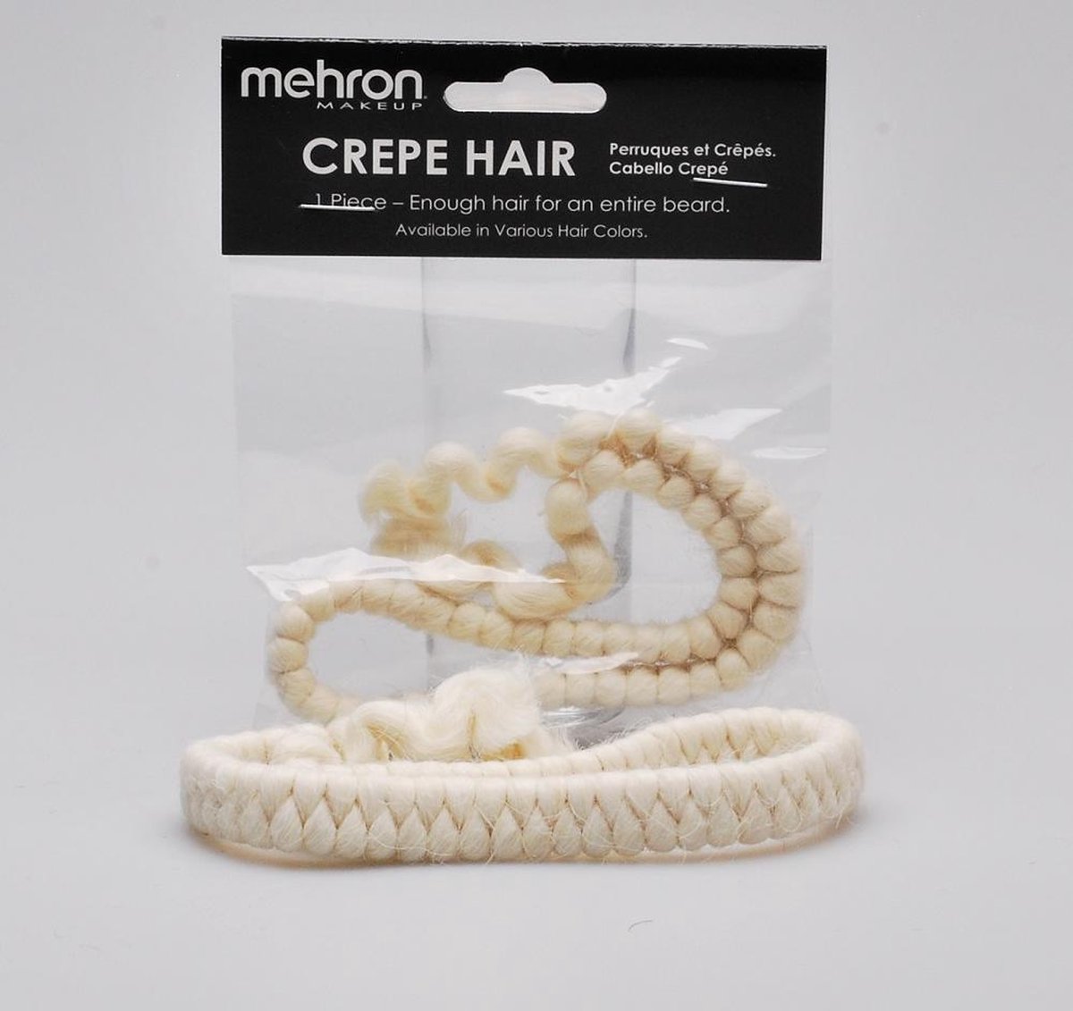 Crêpe haar voor het maken van valse baarden, bakkebaarden en snorren - wit