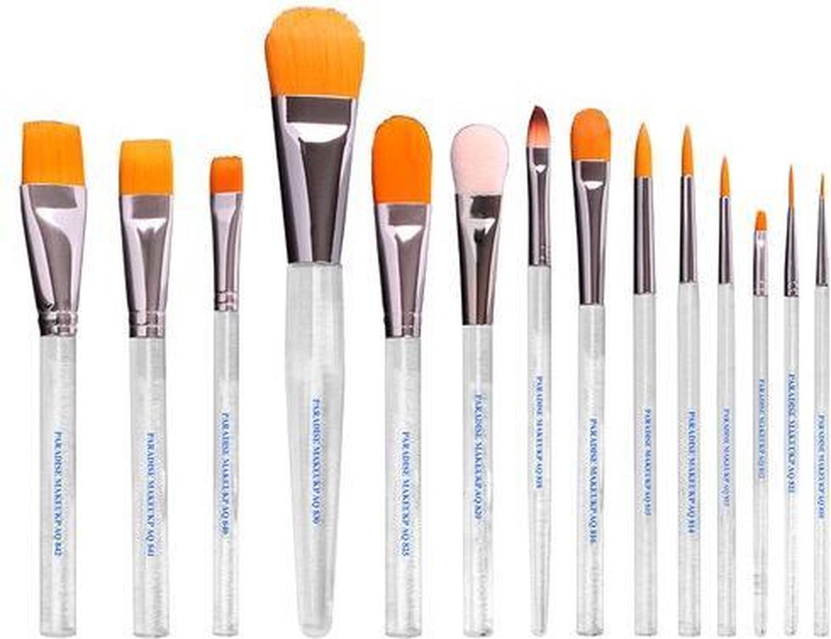   Paradise Makeup AQ Schmink & Bodypaint Penseel Set - 9-delig in luxe etui