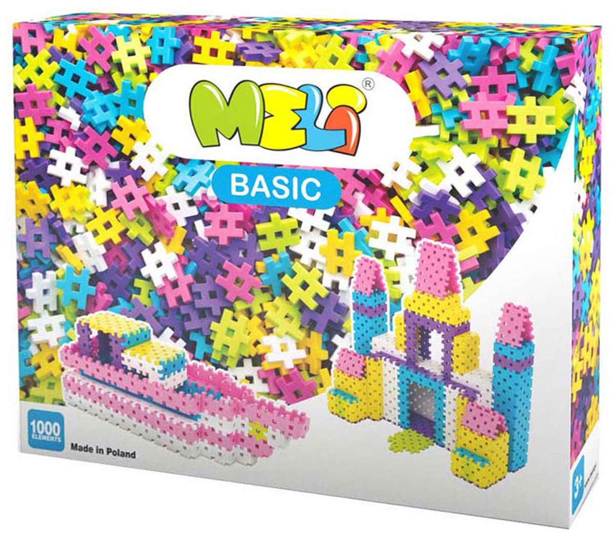 Meli Basic Roze Bouwblokken, 1000dlg.