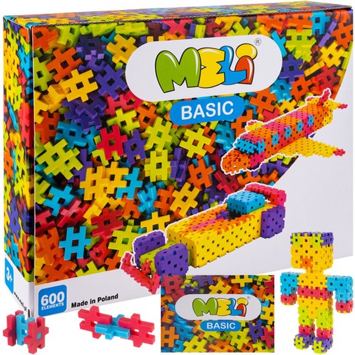 Meli Bouwblokken Basic 600 elementen - Veelkleurig