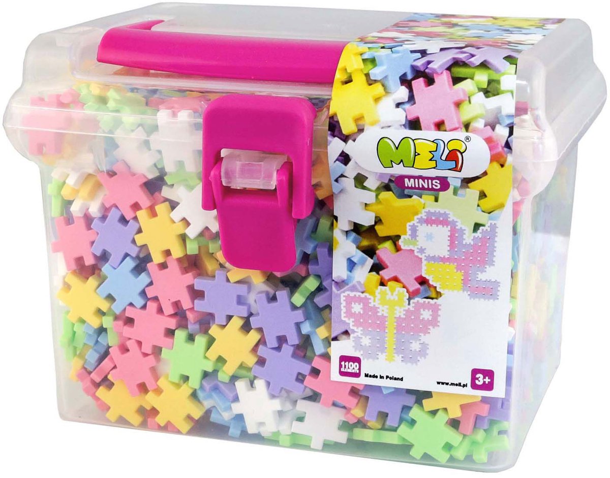 Meli Minis Pastel Bouwblokken Reisdoos, 1100dlg.
