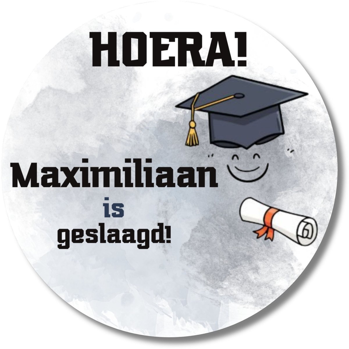 Geslaagd stickers met naam – 20 stuks – stickervel feliciteren diploma