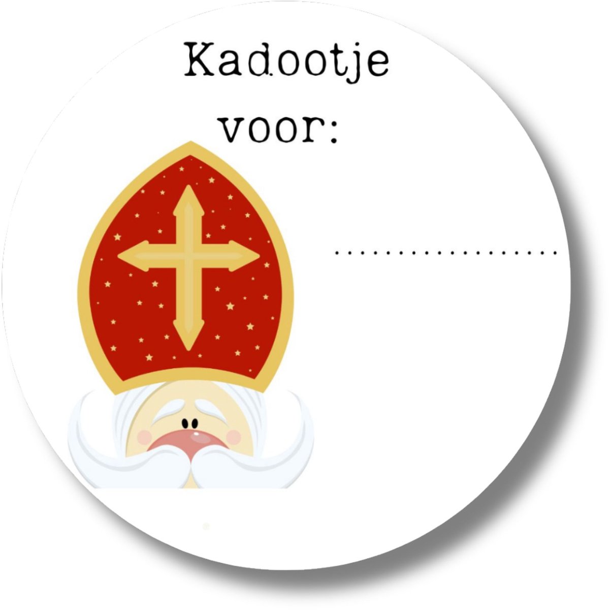 Sinterklaas stickers rond – Kadootje voor – 20 stuks – Naam op schrijven – Sint decoratie