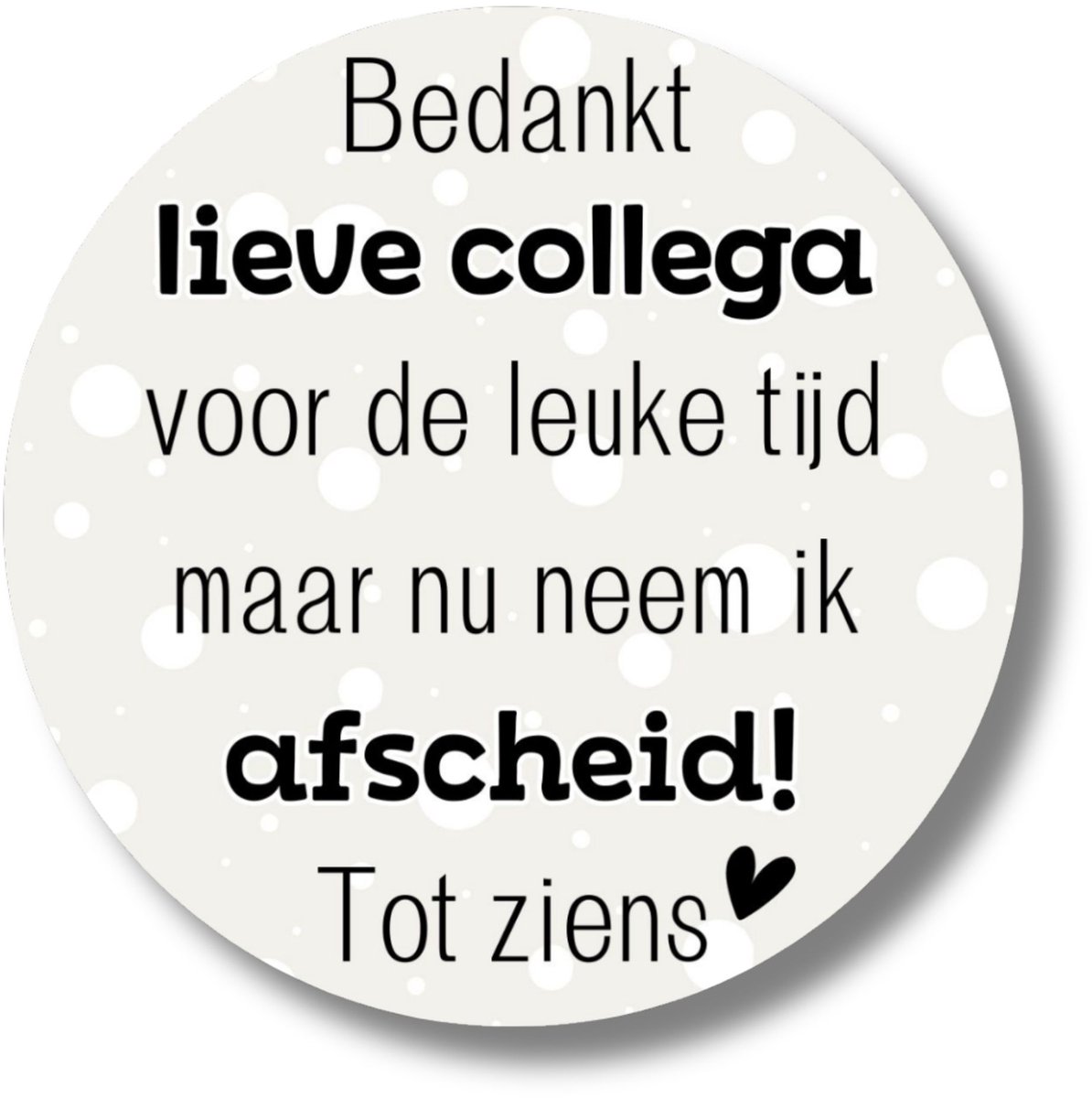 Stickers Bedankt Lieve Collega – Afscheid Sticker Rond 4 cm – Set van 20 – Bedankstickers Werk