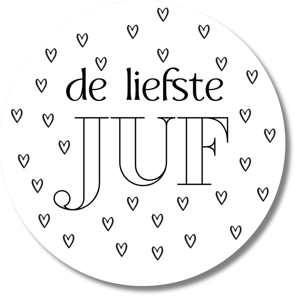 Stickers De liefste juf – 20 stuks – bedankje einde schooljaar