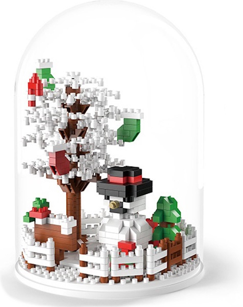 Building blocks - puzzel - blokjes - steentjes - kerstmis - kerst - feestdagen - vermaak - plezier - hobby - vrije tijd - creatief - creatie - sneeuwpop - sneeuw - boom - stolp - cadeau - geschenk - feest - verjaardag