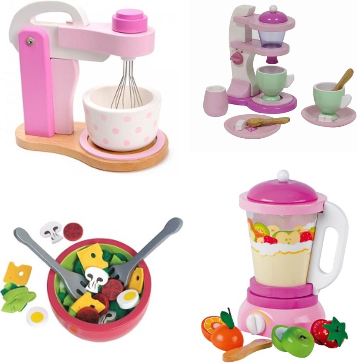   Keukenmachine set met mixer-blender koffie set en salade kom u krijgt 4 assorti geleverd.