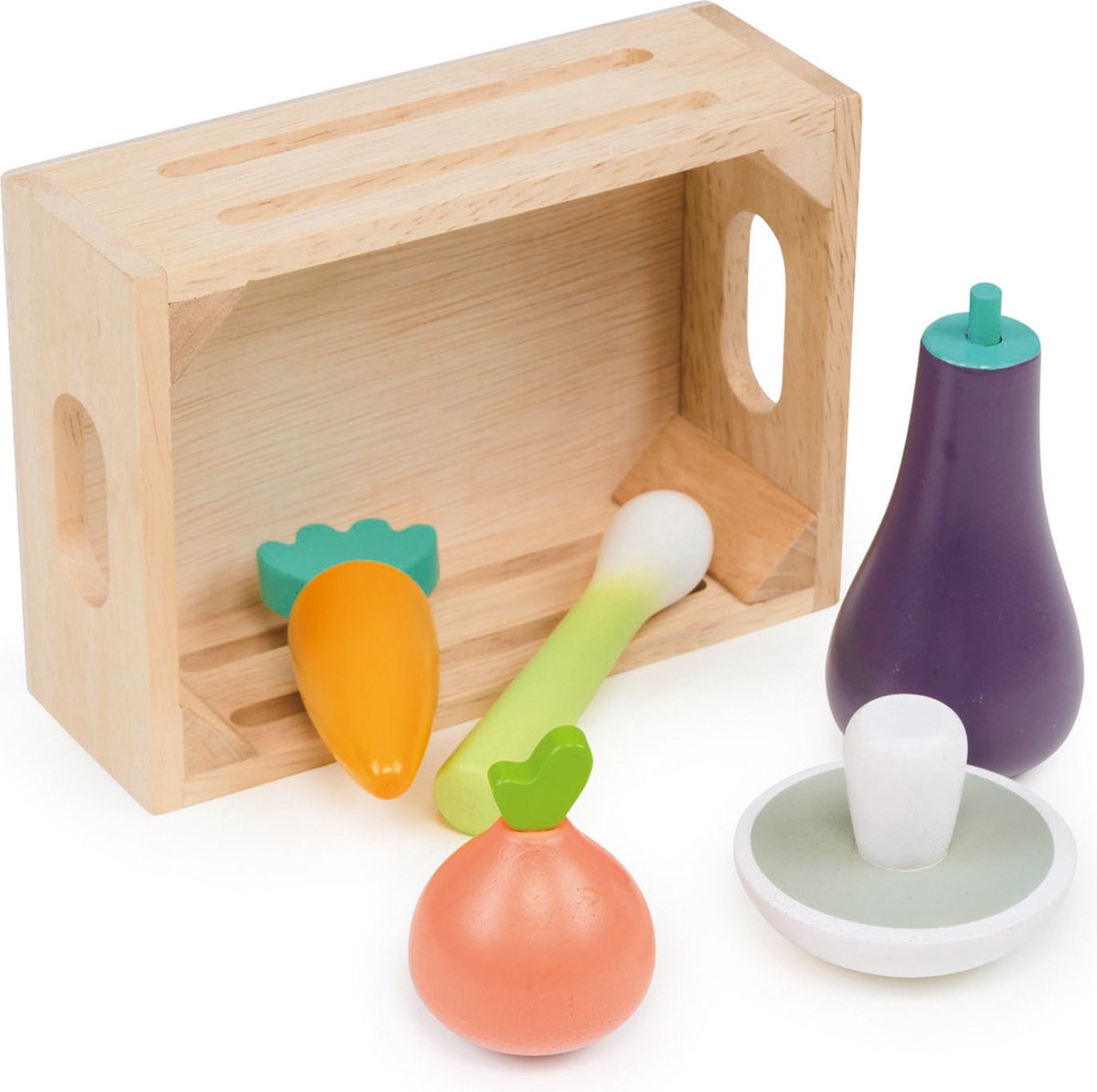 Mentari houten speelgoed mandje - groenten - educatief rollenspel.