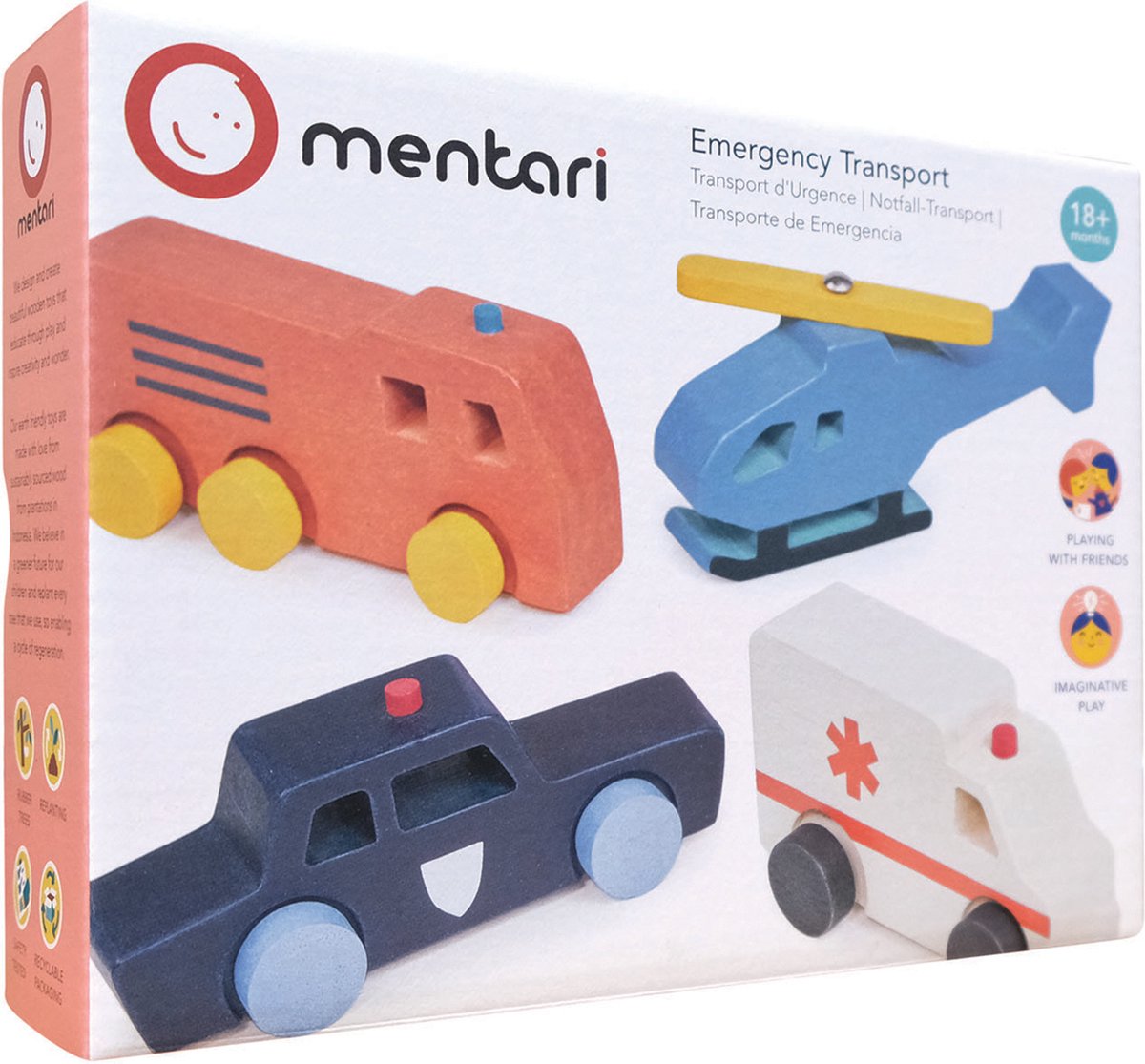 Mentari hulpverleningsvoertuigen houten speelgoed auto’s voor kinderen.
