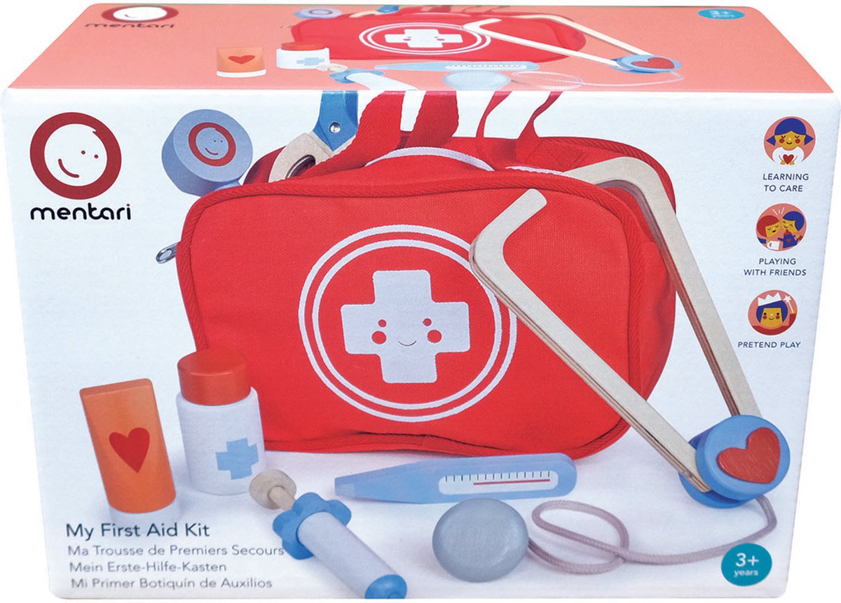 Mentari speelgoed dokterstas eerste hulp kit voor kinderen.