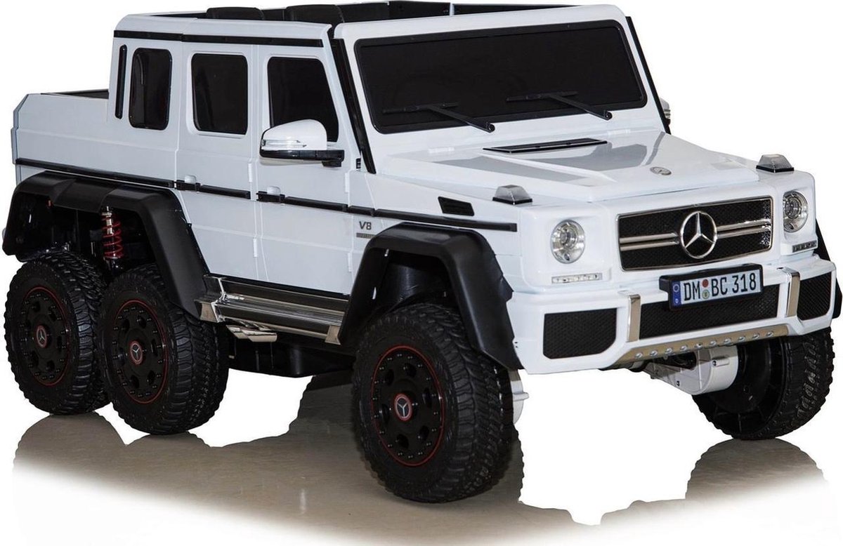 Elektrische Kinderauto Mercedes-Benz G63 AMG 6x6 Wit 24V Met Afstandsbediening FULL OPTION