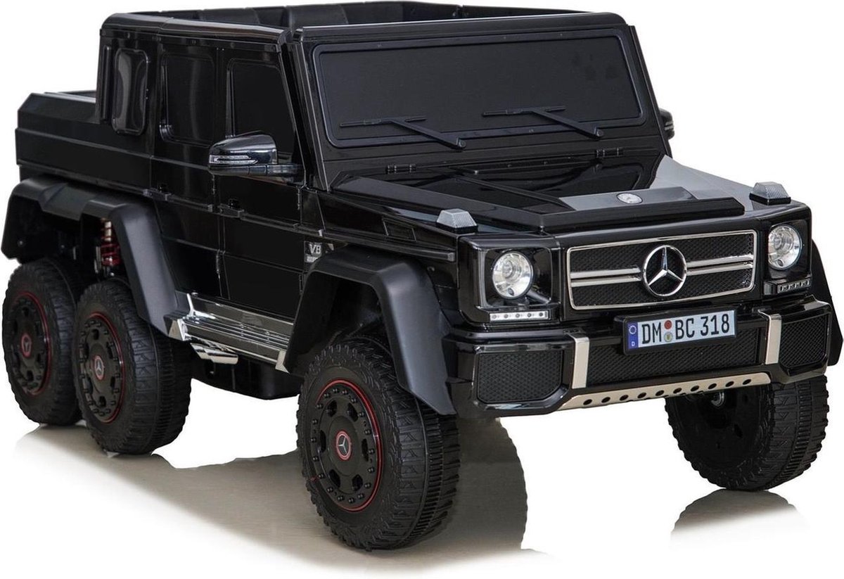Elektrische Kinderauto Mercedes-Benz G63 AMG 6x6 Zwart 24V Met Afstandsbediening FULL OPTION