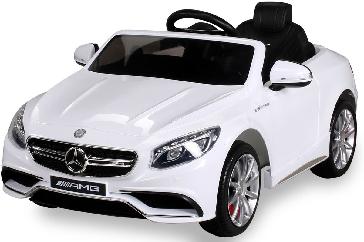 Elektrische Kinderauto Mercedes Benz S63 AMG Wit 12V Met Afstandsbediening