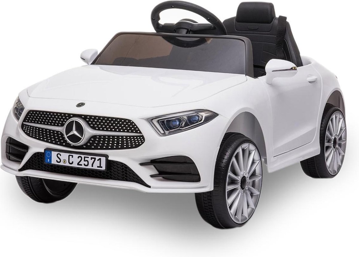 Mercedes CLS350 - Elektrisches Kinderauto - Batterie Auto - Starke Batterie - Fernbedienung - Weiß