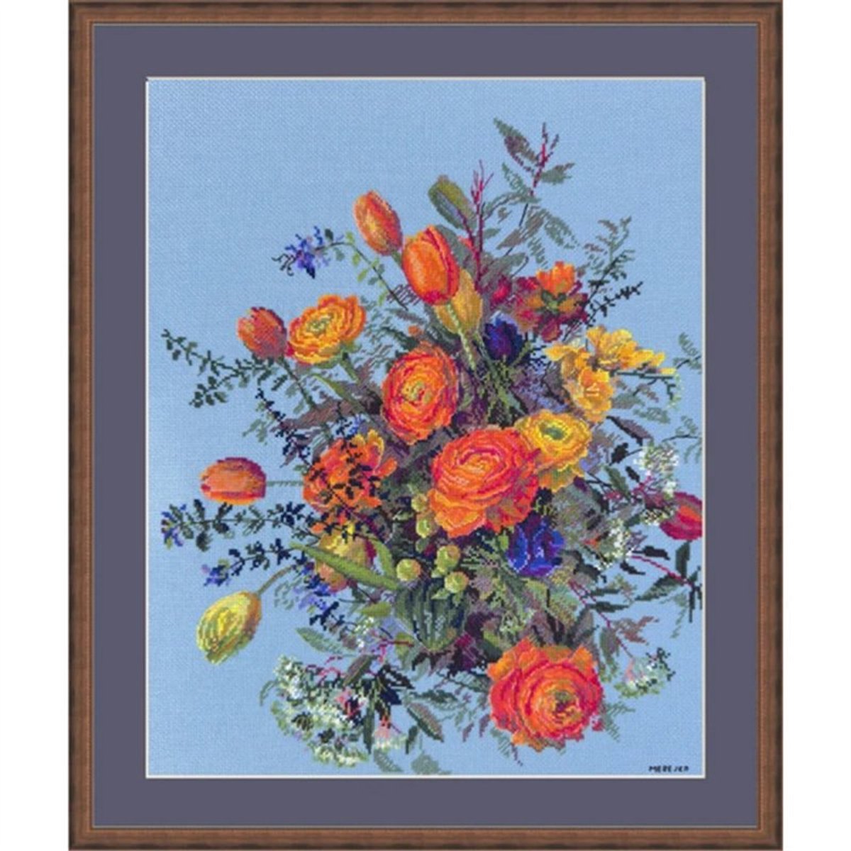 Borduurpakket Zonovergoten bloemblaadjes