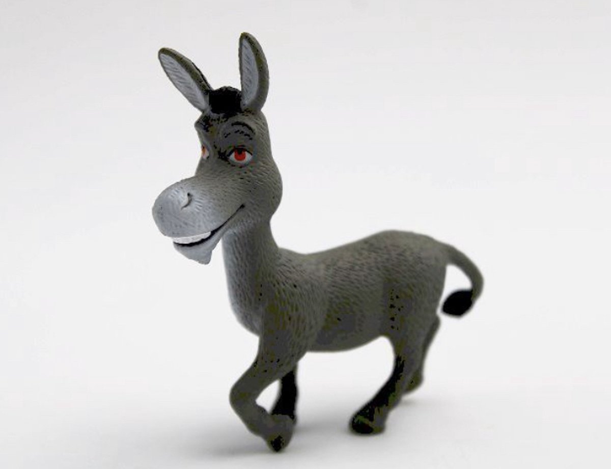 Dreamworks/Shrek - speelfiguur van Donkey - ezel - kunststof - 8,5 cm hoog