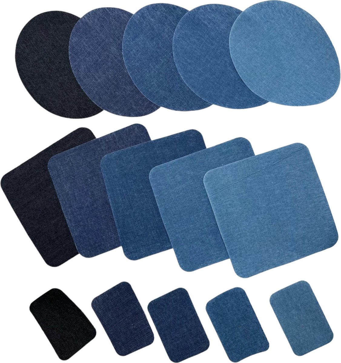 GOTRUST 15 jeanspatches om op te strijken, strijkpatches, jeans-reparatieset, strijkpatches, jeans, opstrijkpatches, jeans binnen en buiten, denim patch stickers voor jeans, jassen, doe-het-zelf