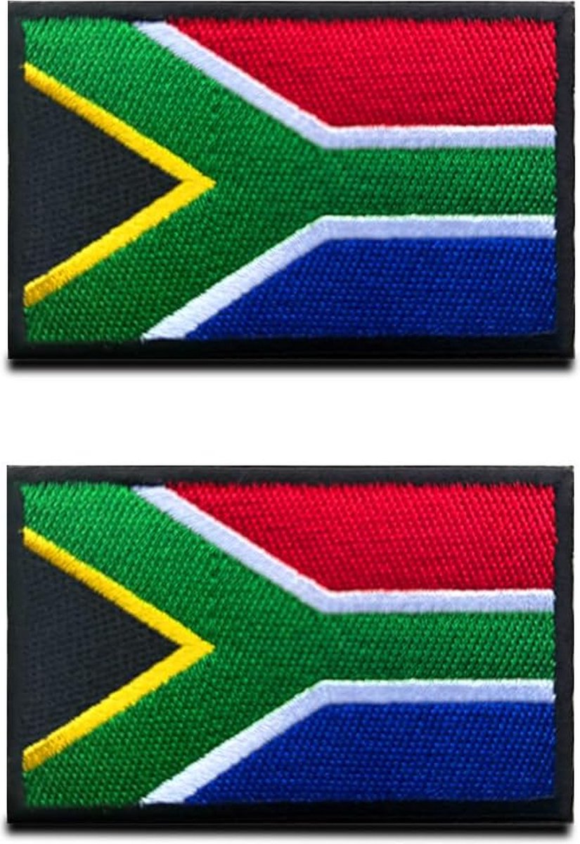2 stuks Zuid-Afrika Vlag Klittenbandpatch - Tactisch nationaal embleem, geborduurde patch met klittenbandsluiting, militaire klittenbandbanden voor reizen, rugzakken, kleding, uniform, vest, jersey