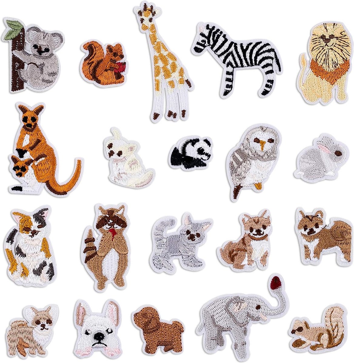 20 stuks strijkpatches, bosdieren, applicaties om op te naaien, naaien, set voor kinderen, jongens, jongens, jongens, opstrijkplaatjes, opstrijkpatches, opstrijkpatches, opstrijkpatches,