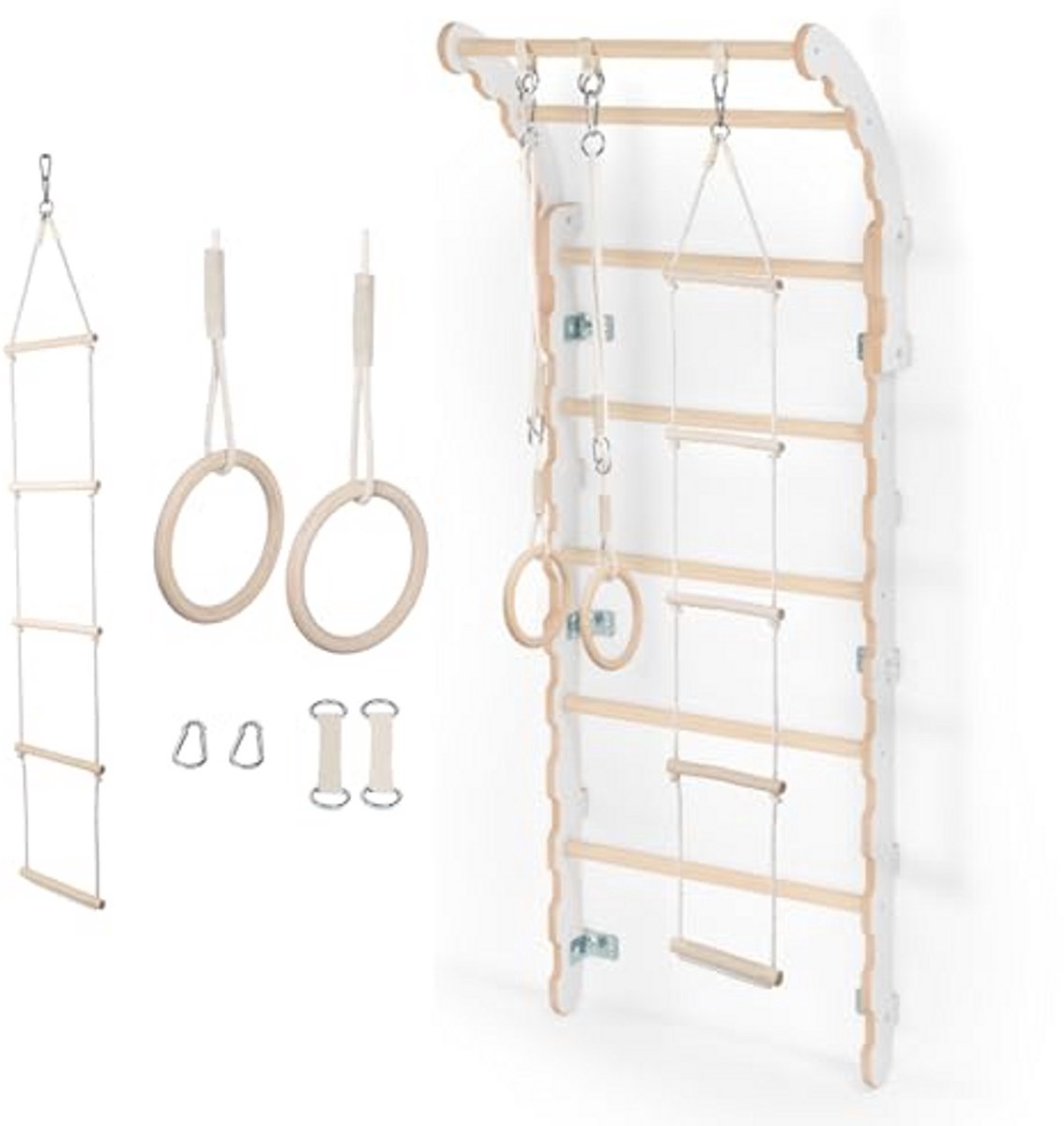 Indoor Klimwand voor Kinderen - Multifunctionele Turnwand van Hout - ECO Vriendelijk Ontwerp - Klimrek voor Sport en Spel - Geschikt voor Binnengebruik