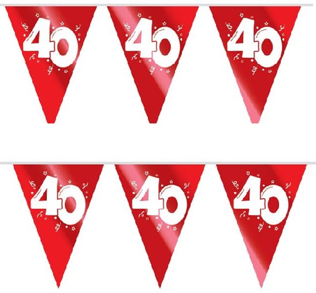 2x Vlaggenlijn PE Robijn rood 40 jaar 10 meter