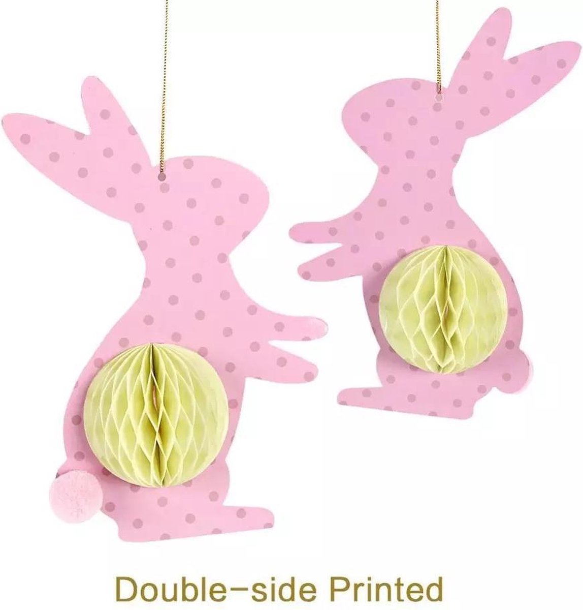 Paashanger - Konijn Honeycomb I paasdecoratie