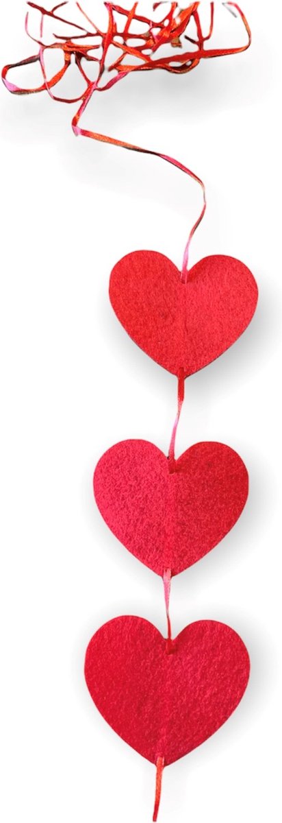 Valentijn slinger I verticaal - rood - 12 stuks