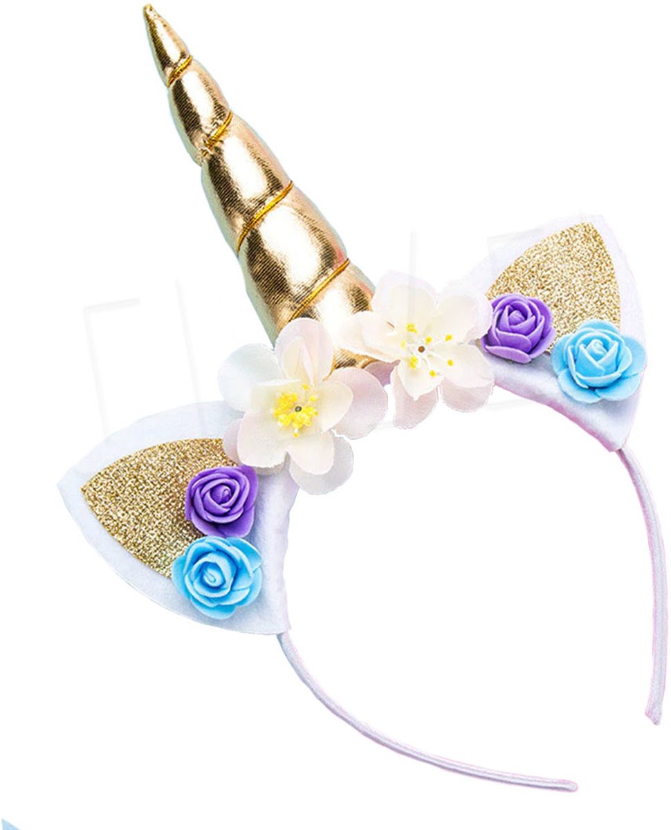 OWO - Unicorn eenhoorn haardband diadeem wit-goud