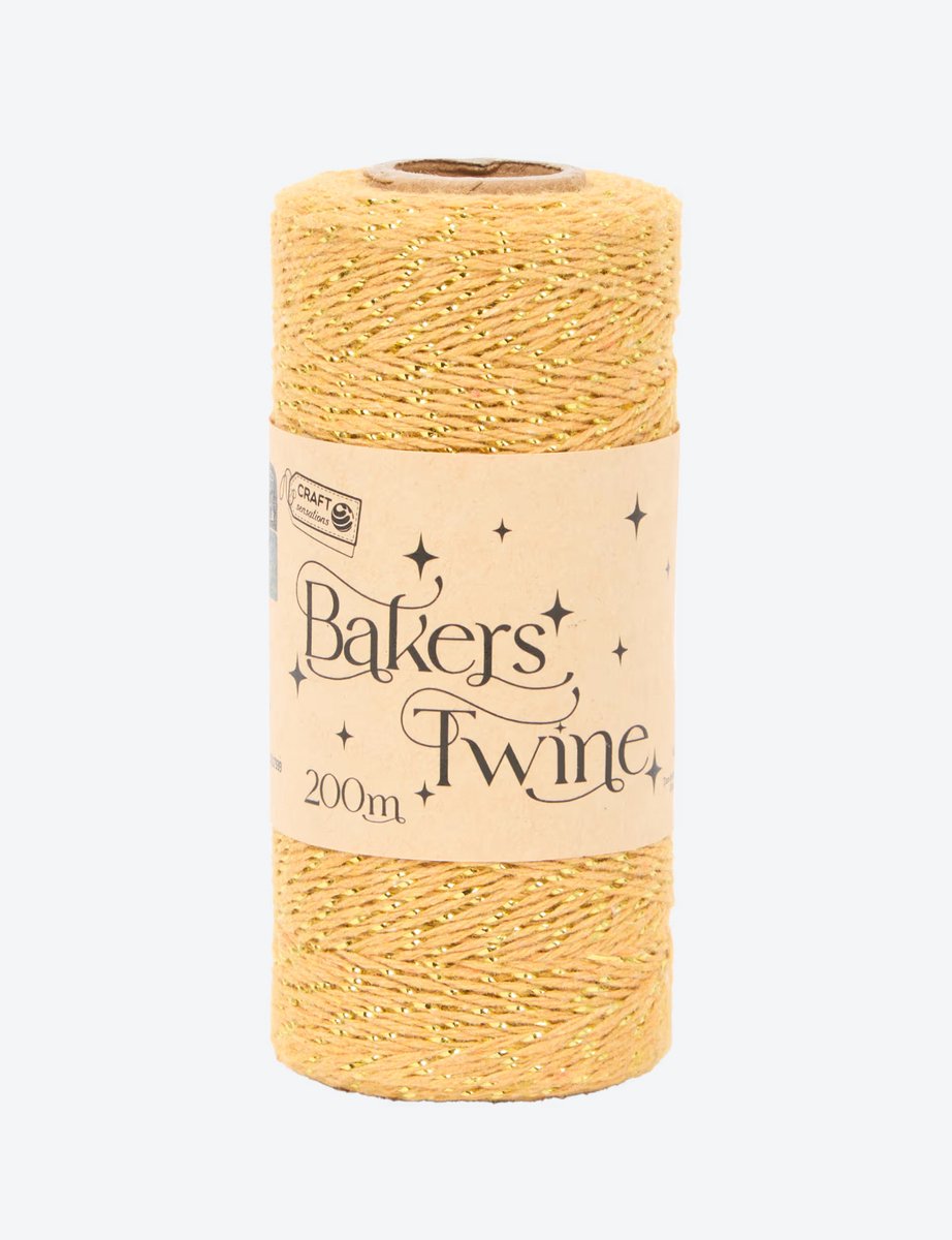 Craft Sensations touw 200 meter – gedraaid bakkerstouw met gouden draad