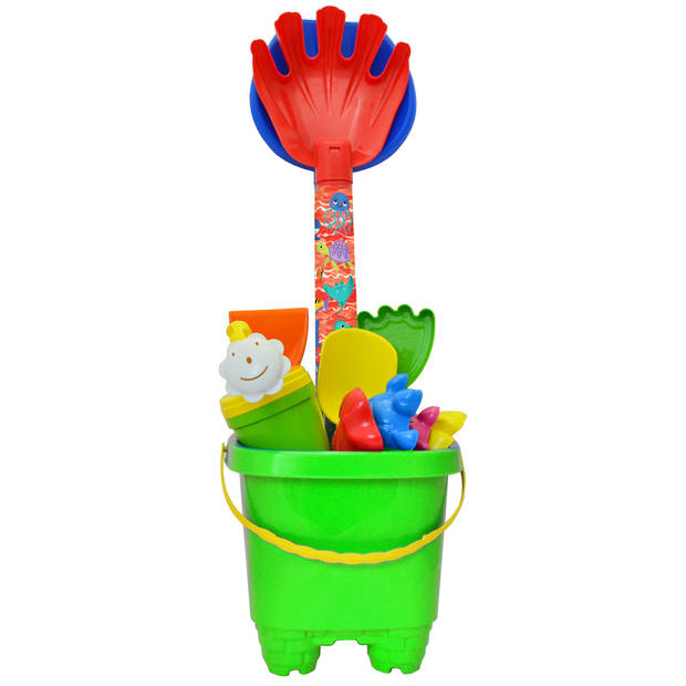 Emmersetje - zandkasteel - 11-delig - groen - Strand/zandbak speelgoed - Zandspeelsets