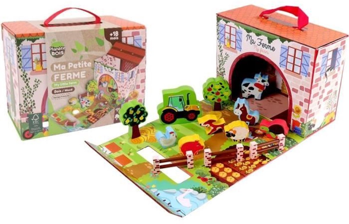 Boerderij Speelhuis - WOODEN PLANET - FSC - 12 Stuks - Kinderspeelhuis - Vanaf 18 Maanden